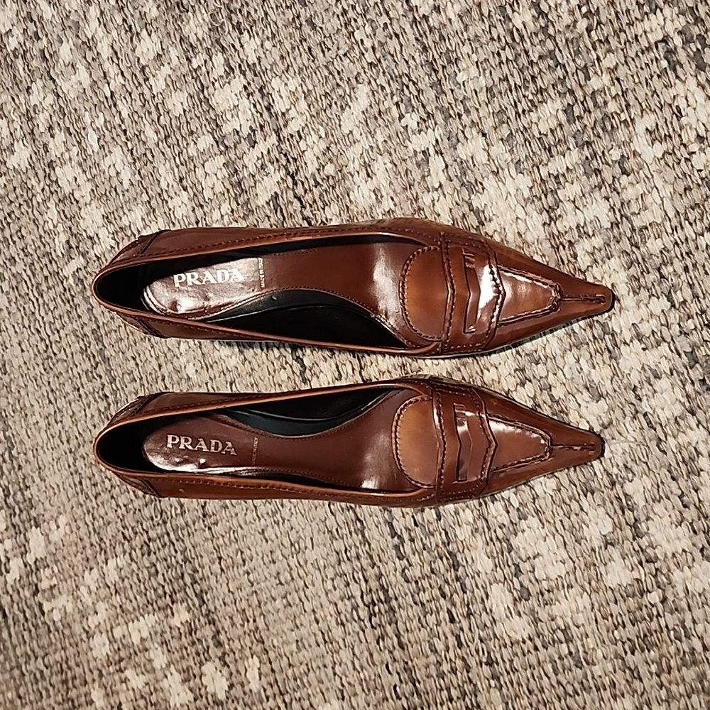 Prada leather heels